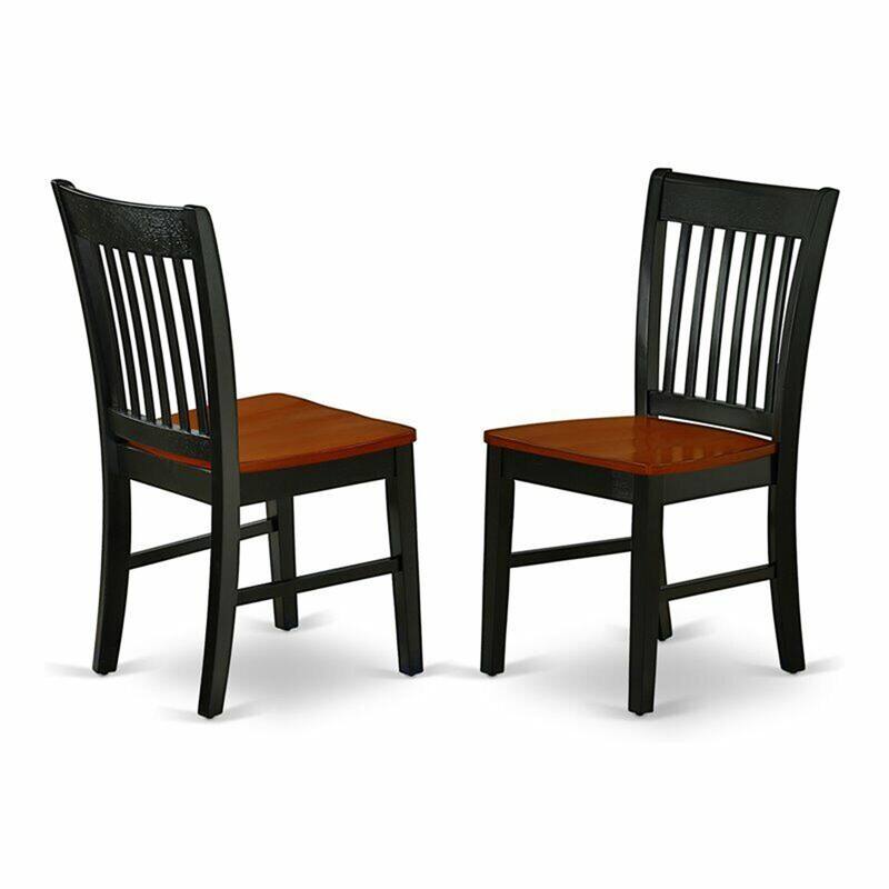 Set of 2 11" Wood Dining Chairs Black/Cherry - 1 7x 31 - Bed Bath